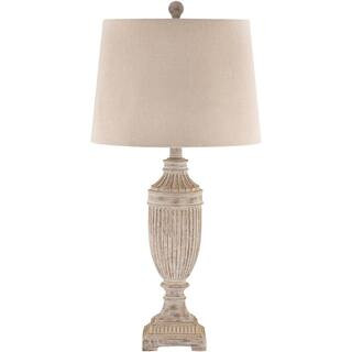 Matthieu 28 in. Gray Indoor Table Lamp | The Home Depot