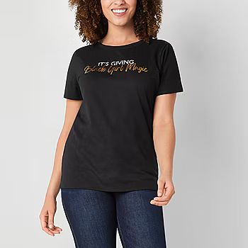 new!Hope & Wonder Black History Month Womens Short Sleeve 'Black Girl Magic' Graphic T-Shirt | JCPenney