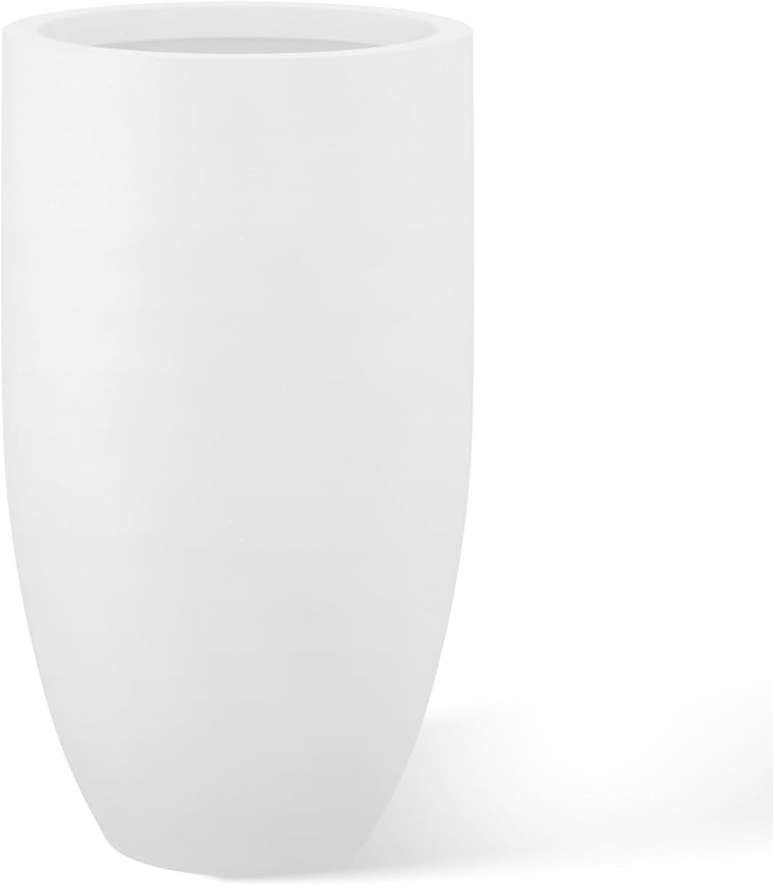 Kante 24 Inch Tall Round Concrete Planter, Large Indoor Outdoor Plant Pots with Drainage Hole and... | Amazon (US)