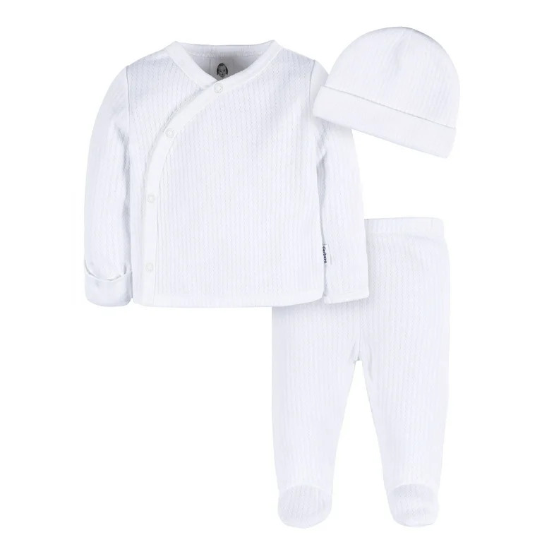 Gerber Baby Boy or Girl Unisex Casual Cotton White Take Me Home Set, 3-Piece, Sizes Preemie - 0/3... | Walmart (US)