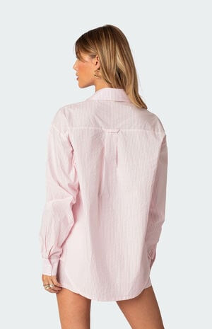 Edikted Oversized Pinstripe Button Up Shirt | PacSun