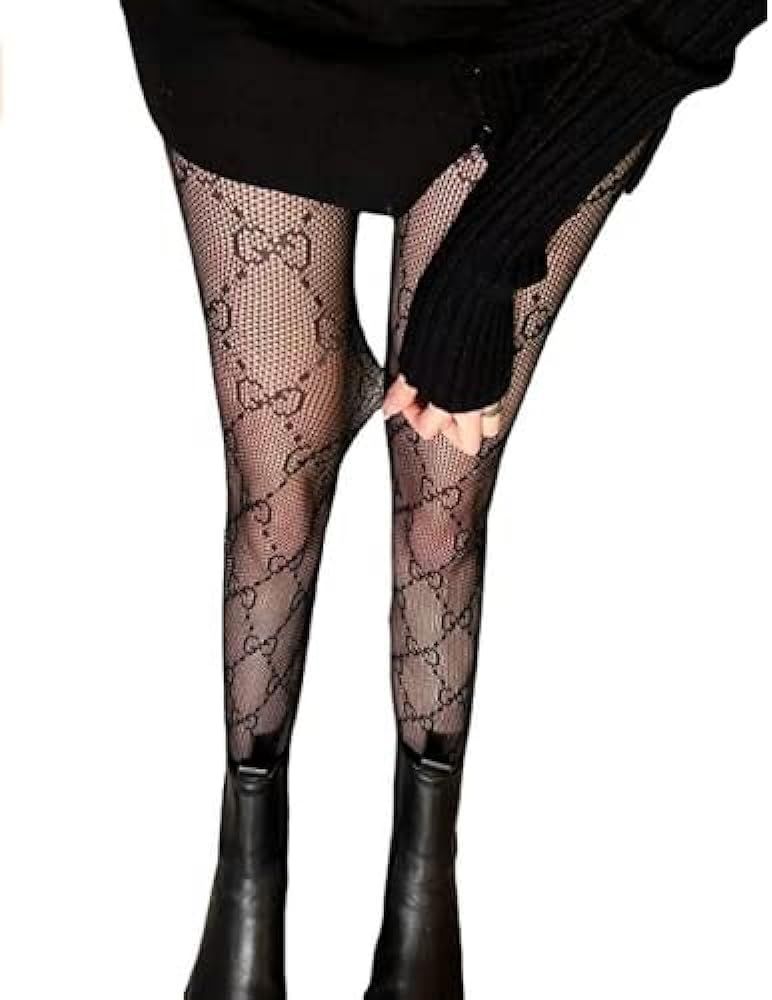 Yunlenb Fishnet Stockings GG Tight Fashion Tights, Ladies Pantyhose, Very Suitable for Costumes, ... | Amazon (US)