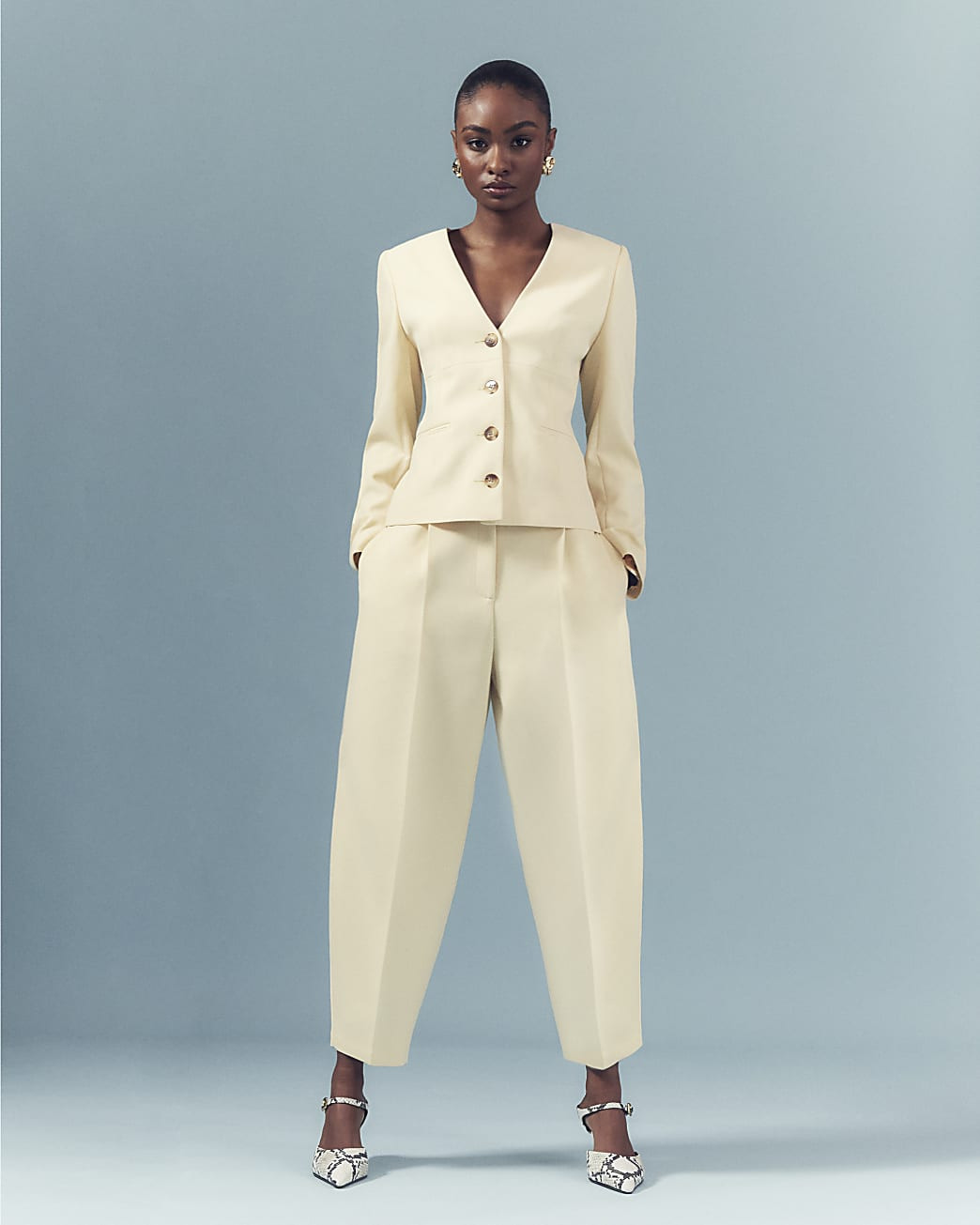 Yellow Slim Barrel Leg Trousers | River Island UK & IE