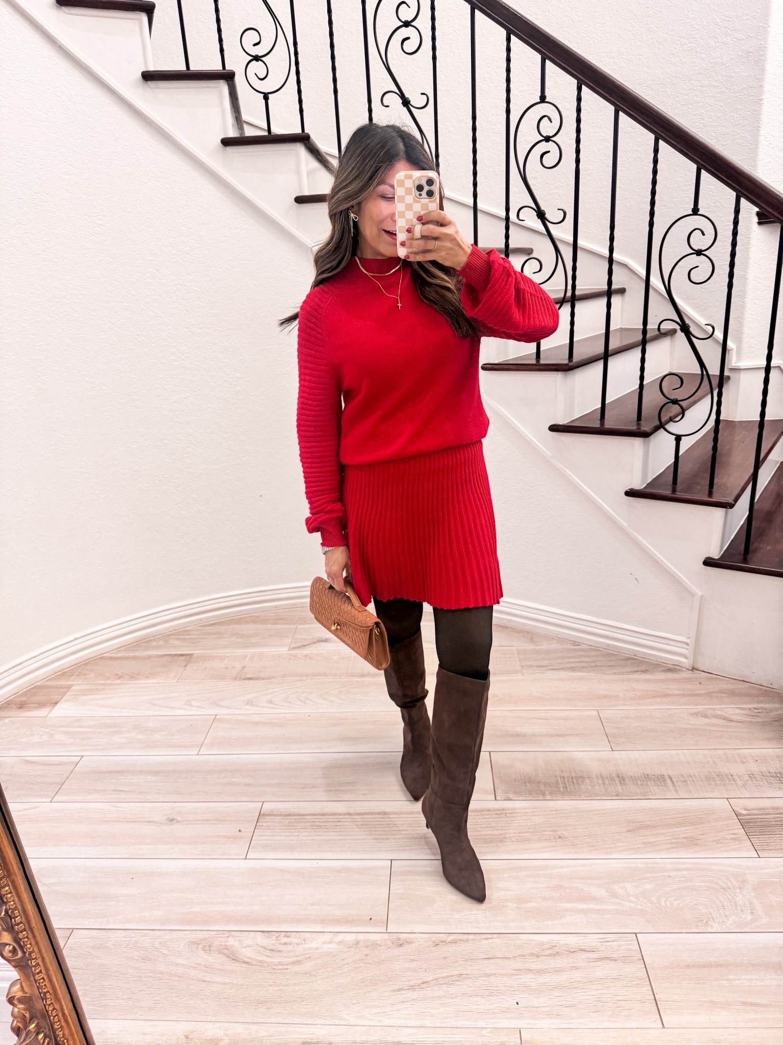 I’m 5’2” 118#ish for reference 
Fleece lined tights is my secret to staying warm while wearing skirts  and dresses in  the winter. 
Fleece-lined tights in S/M black sheer-skin.
Sweater set in small tts.
Boots tts.

All Accesories linked.
What I wore for Xmas dinner with friends! 

What to wear to a holiday party, work office holiday outfit, outfit idea for women over 50, fashion over 40, petite fashion, sweater skirt set, fleece-lined tights. Holiday outfit inspo for midlife women, boots. 

 #LTKOver40 #LTKPetite #LTKHoliday

#LTKootd #LTKOver40 #LTKPetite