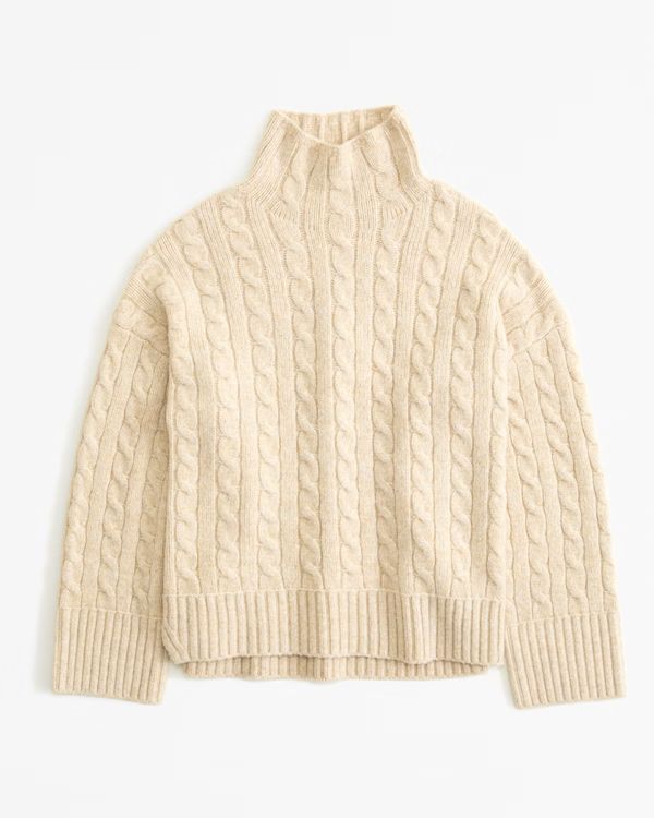 Women's Cable Easy Funnel Neck Sweater | Women's Tops | Abercrombie.com | Abercrombie & Fitch (US)