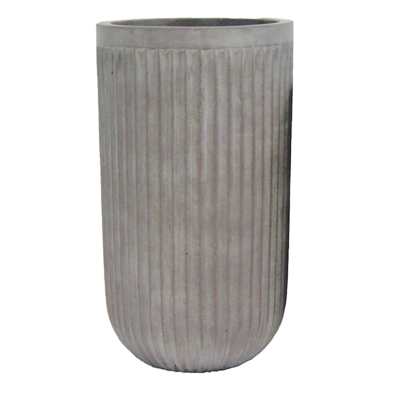 Tall Fluted Cement Pot, 21.5" | At Home