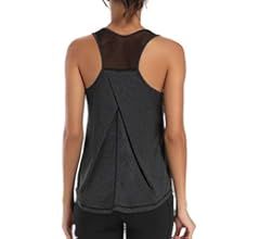 Womens Workout Tops for Women Racerback Tank Tops Mesh Yoga Shirts Athletic Running Tank Tops Sleeve | Amazon (US)