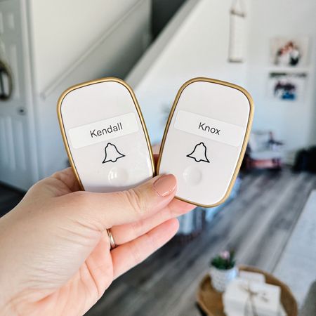 These chime doorbells are perfect to use in our house to call my kids to come downstairs. I press the button downstairs and it rings in their room…a game changer when I’m cooking dinner!

#LTKhome
