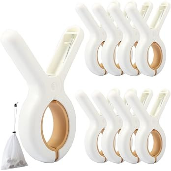 PAMISO 9 PCS Beach Chairs Towel Clips,Quilt Drying Clip, Plastic Clothespins, Strong Grip Holder ... | Amazon (US)