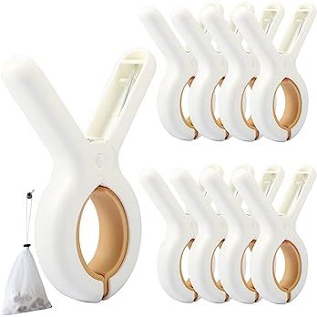 PAMISO 9 PCS Beach Chairs Towel Clips,Quilt Drying Clip, Plastic Clothespins, Strong Grip Holder ... | Amazon (US)