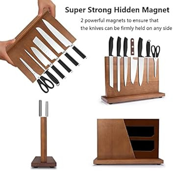 Knife Block,Magnetic Knife Block Holder,Counter Knife Holder knife stand,Kitchen Knife Storage ra... | Amazon (US)