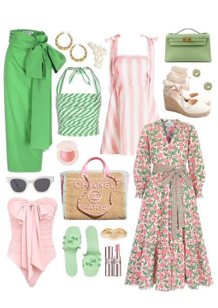 Green and pink 💗 dresses floral print dress resortwear vacation outfit miu miu Zimmerman Walmart. Jcrew Gucci Chanel bag tote bow swimsuit 

#LTKsalealert #LTKstyletip #LTKfindsunder50