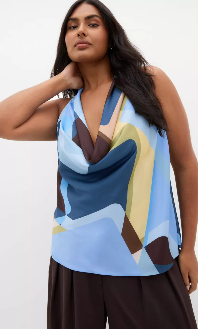 Chloe Abstract Print Cowl Neck Top | Belk