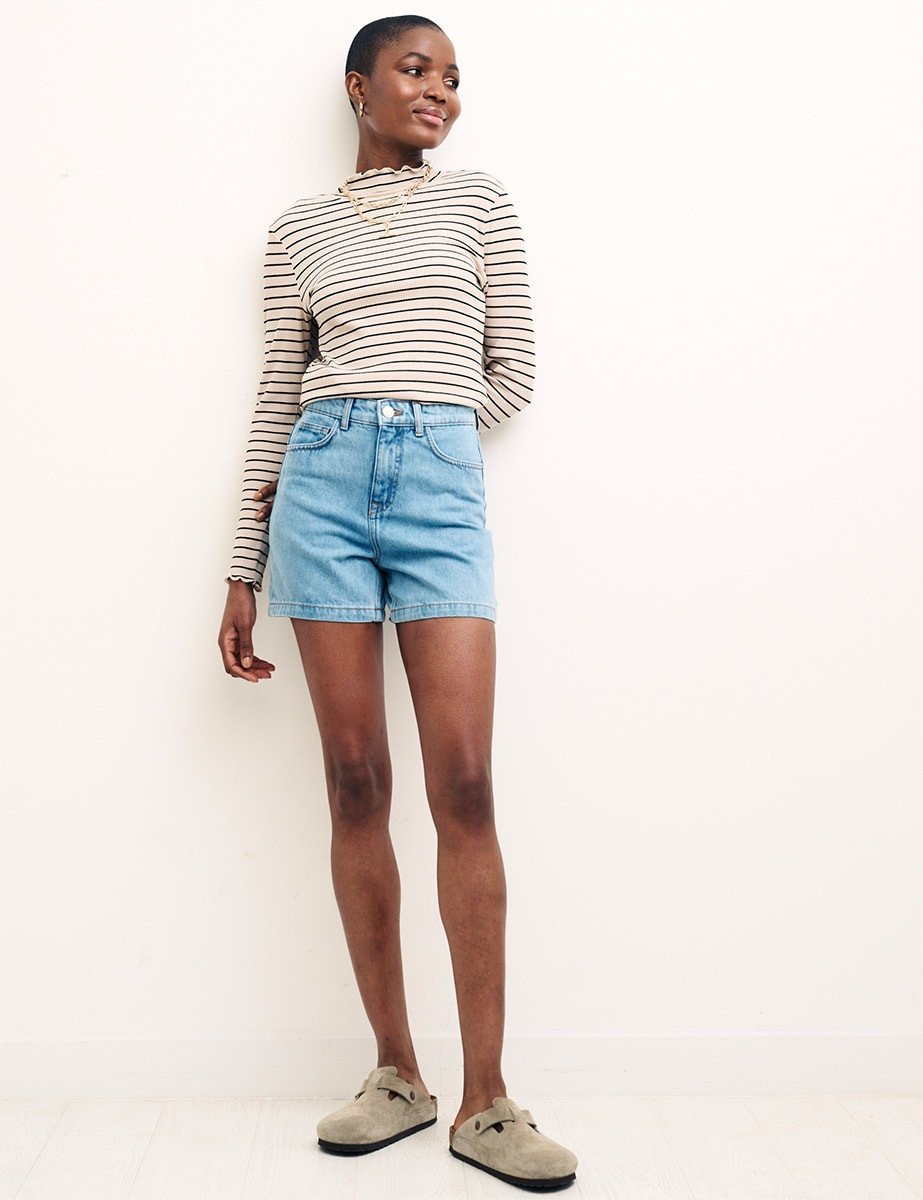 Blue Denim Wide Leg Shorts | Nobody's Child