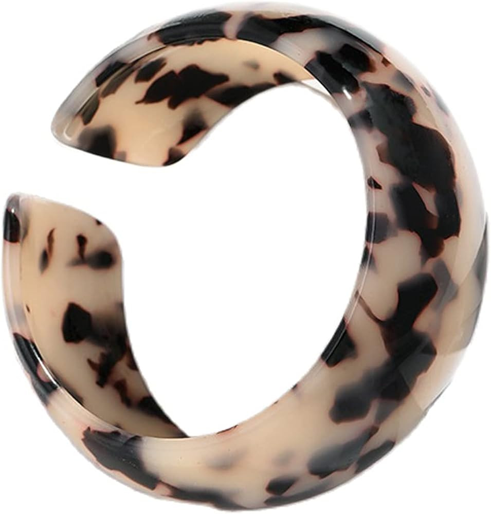 Colorful Lightweight Chunky Thick Acrylic Leopard Print Wrap Bracelets Vintage Acetic Acid Tortoi... | Amazon (US)