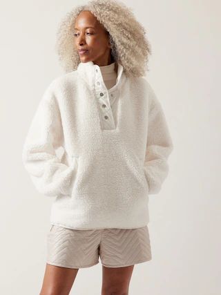 Cozy Sherpa Snap Sweatshirt | Athleta