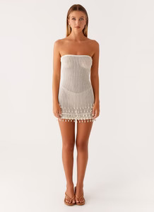 Carpe Diem Crochet Mini Dress - Ivory | Peppermayo (Global)