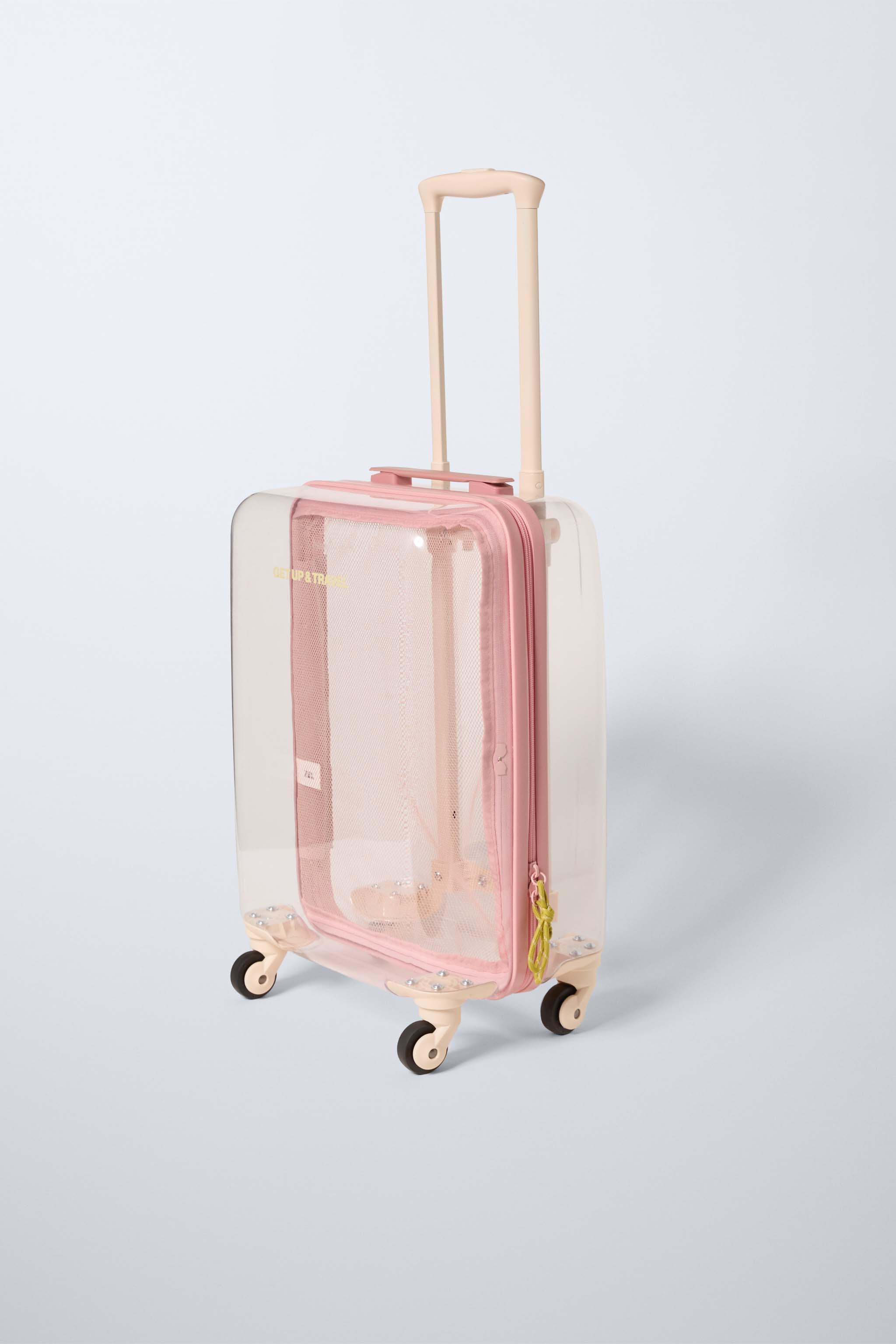 Transparent travel cabin suitcase. Zip fastenings. Extendible handle with two heights and a hand ... | Zara UK