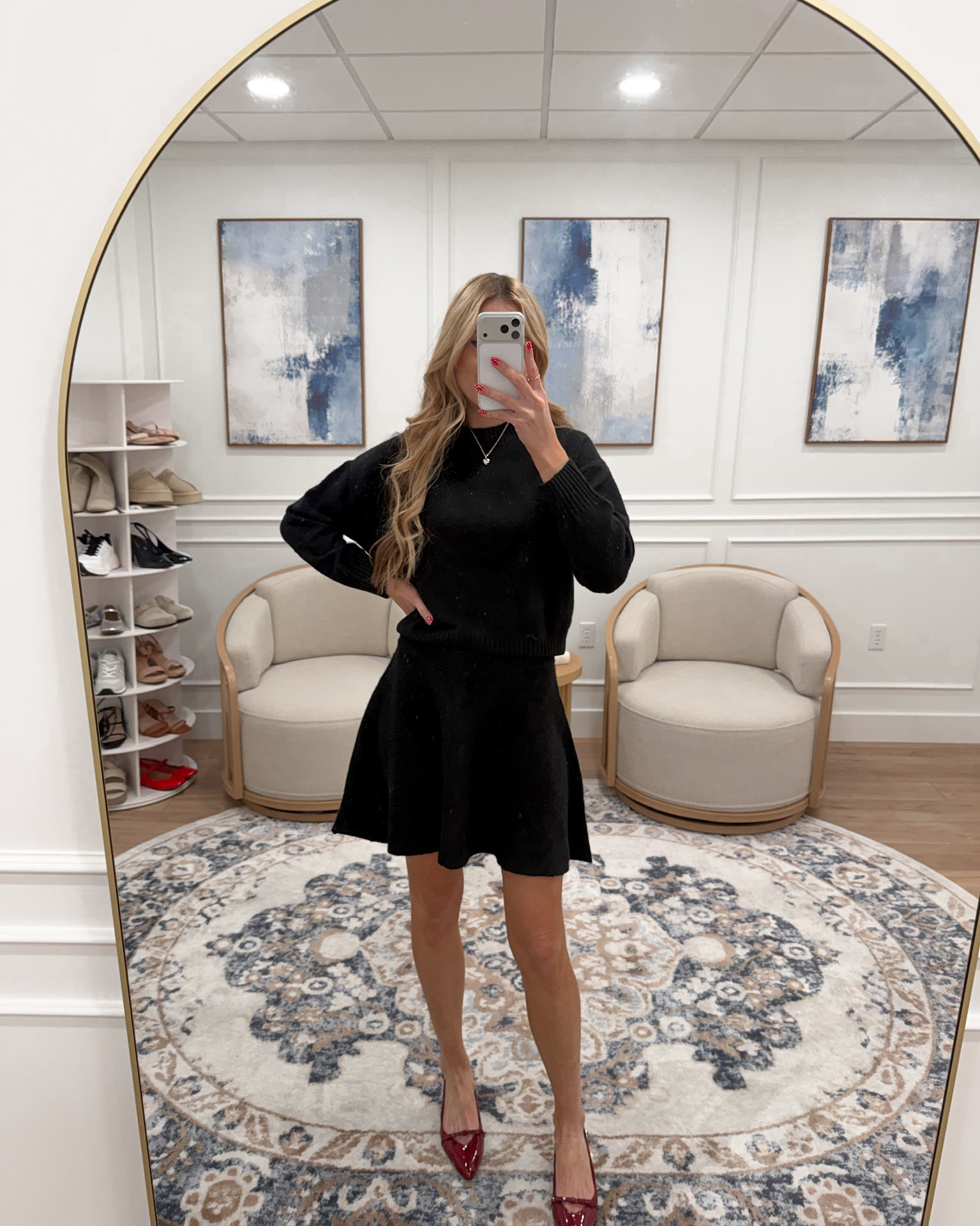 Walmart coming through again with the cutest winter set! 🖤✨
This sweater + skirt combo is comfy, chic, and so easy to dress up for the holidays. Pair it with tights and boots for a cozy look or heels for something more elevated.

Wearing size small — runs TTS!

#LTKHoliday #LTKTall #LTKFindsUnder50