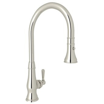 Rohl Polished Nickel Single Handle Kitchen Faucet with Sprayer | Lowe's