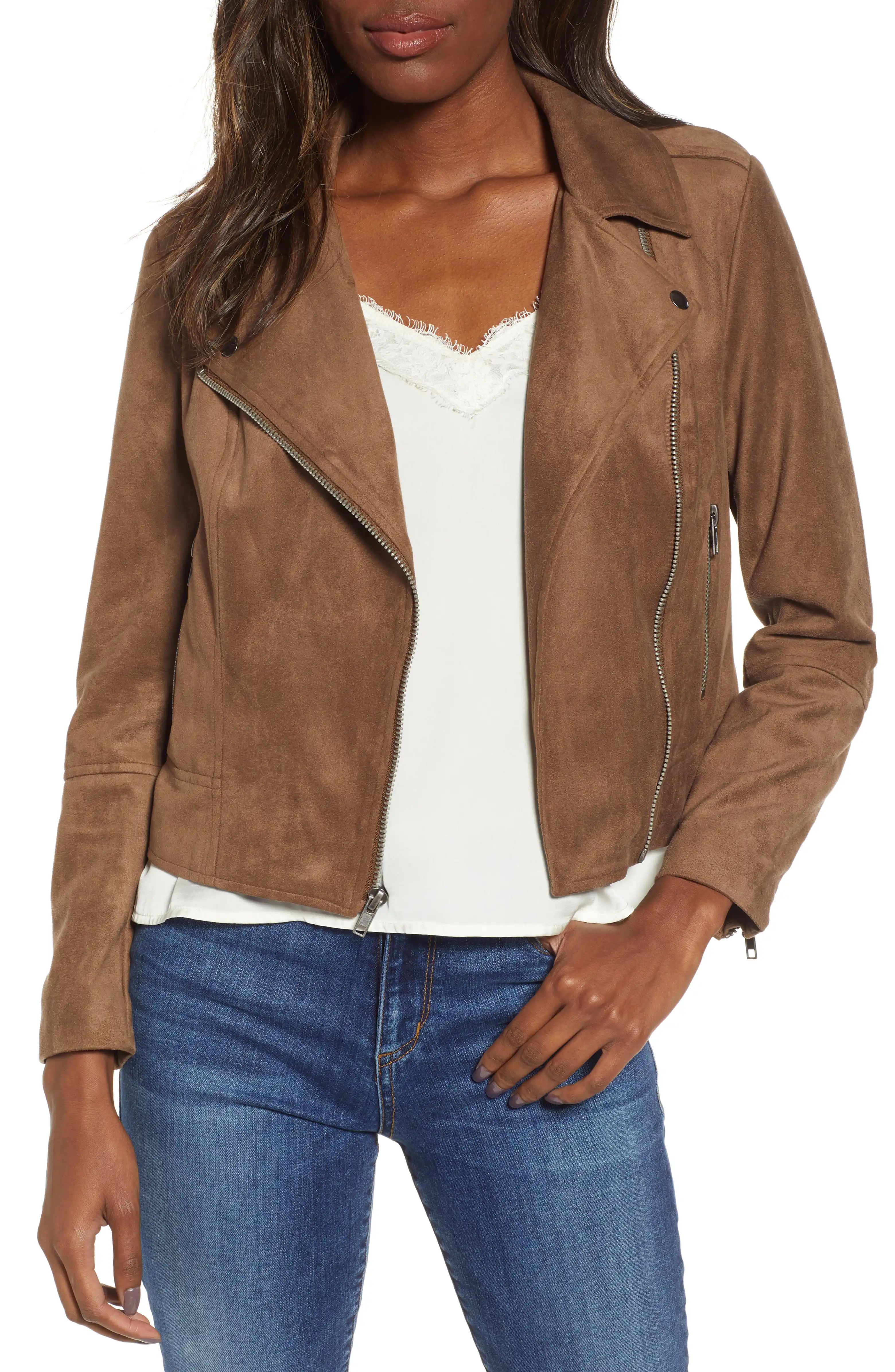 Not Your Baby Faux Suede Moto Jacket | Nordstrom