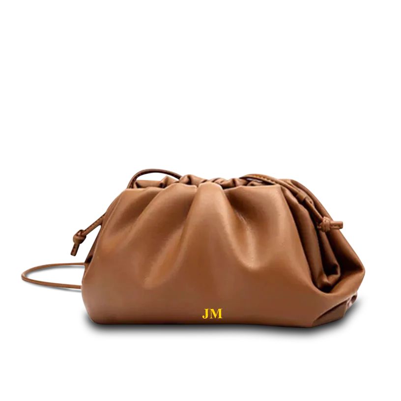 The Jeanie Leather Clutch in Tan | Lily and Bean