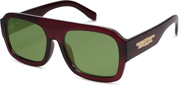 SOJOS Trendy Square Aviator Sunglasses for Womens Mens Polarized Flat Top Designer Inspired UV400... | Amazon (US)