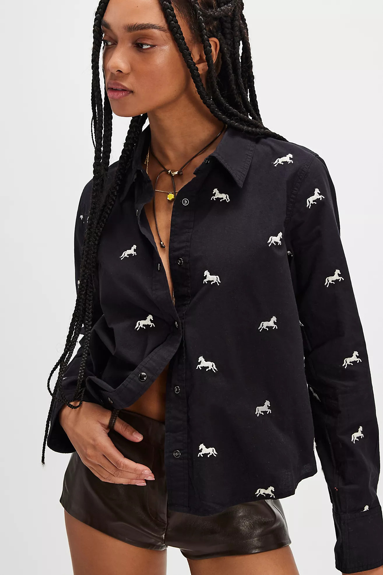 We The Free Band Of Horses Embroidered Shirt | Free People (Global - UK&FR Excluded)