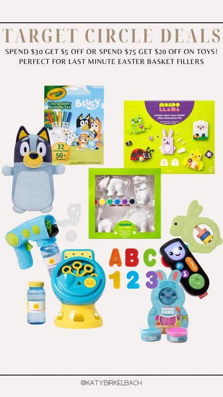 Needing last minute Easter gifts for you little ones? Target Circle, you can save $5 off $30 or $20 off $75 toy purchases!

#LTKsalealert #LTKbaby #LTKkids