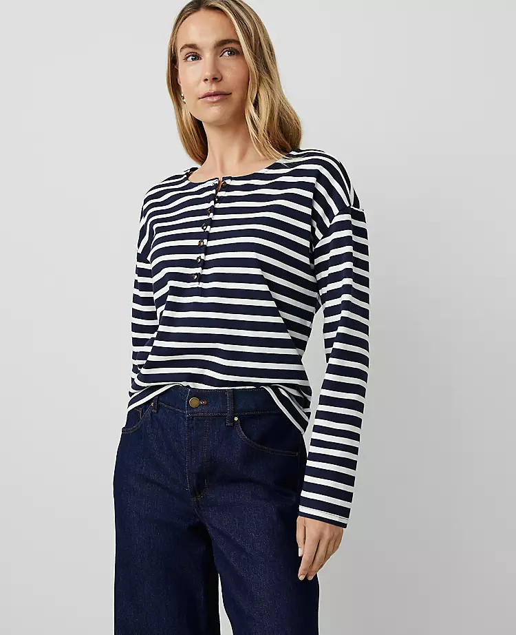 Petite Cotton Henley | Ann Taylor