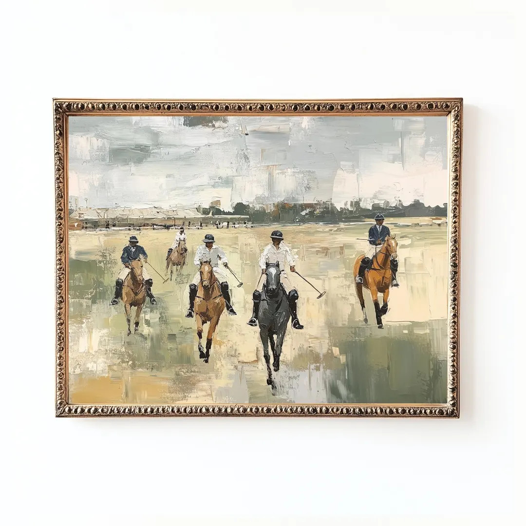 Vintage Polo Match Wall Art | Equestrian Sports Art Print | Rustic Horse Racing Art | Luxury Coun... | Etsy (US)