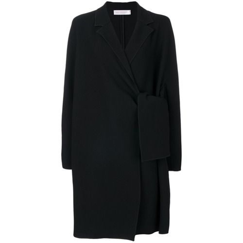 Victoria Victoria Beckham side tie coat - Black | Farfetch EU