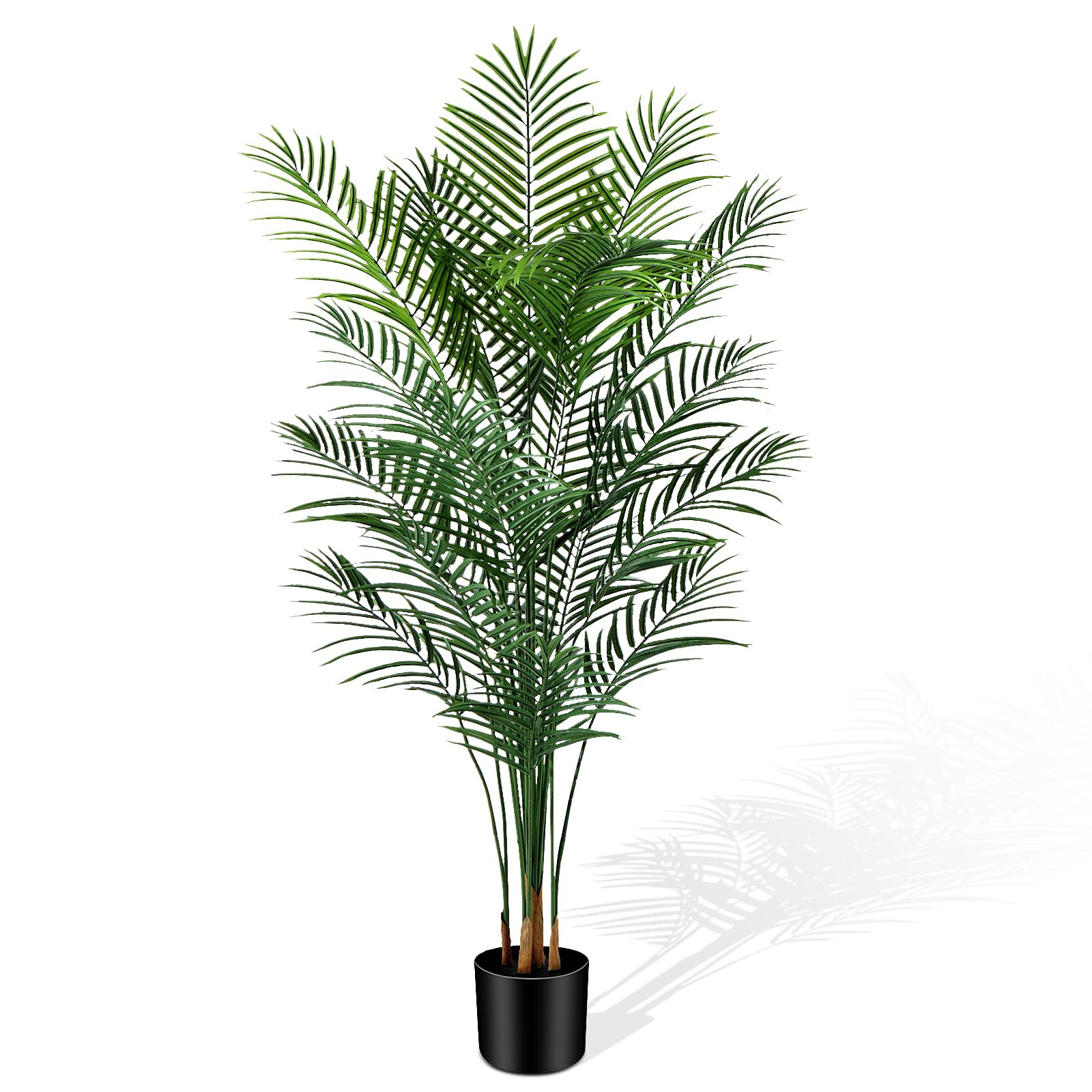 Artificial Palm Tree Outdoor 6ft, Large Fake Tropical Areca Palm Tree with 18 Trunks, Tall Faux F... | Amazon (US)