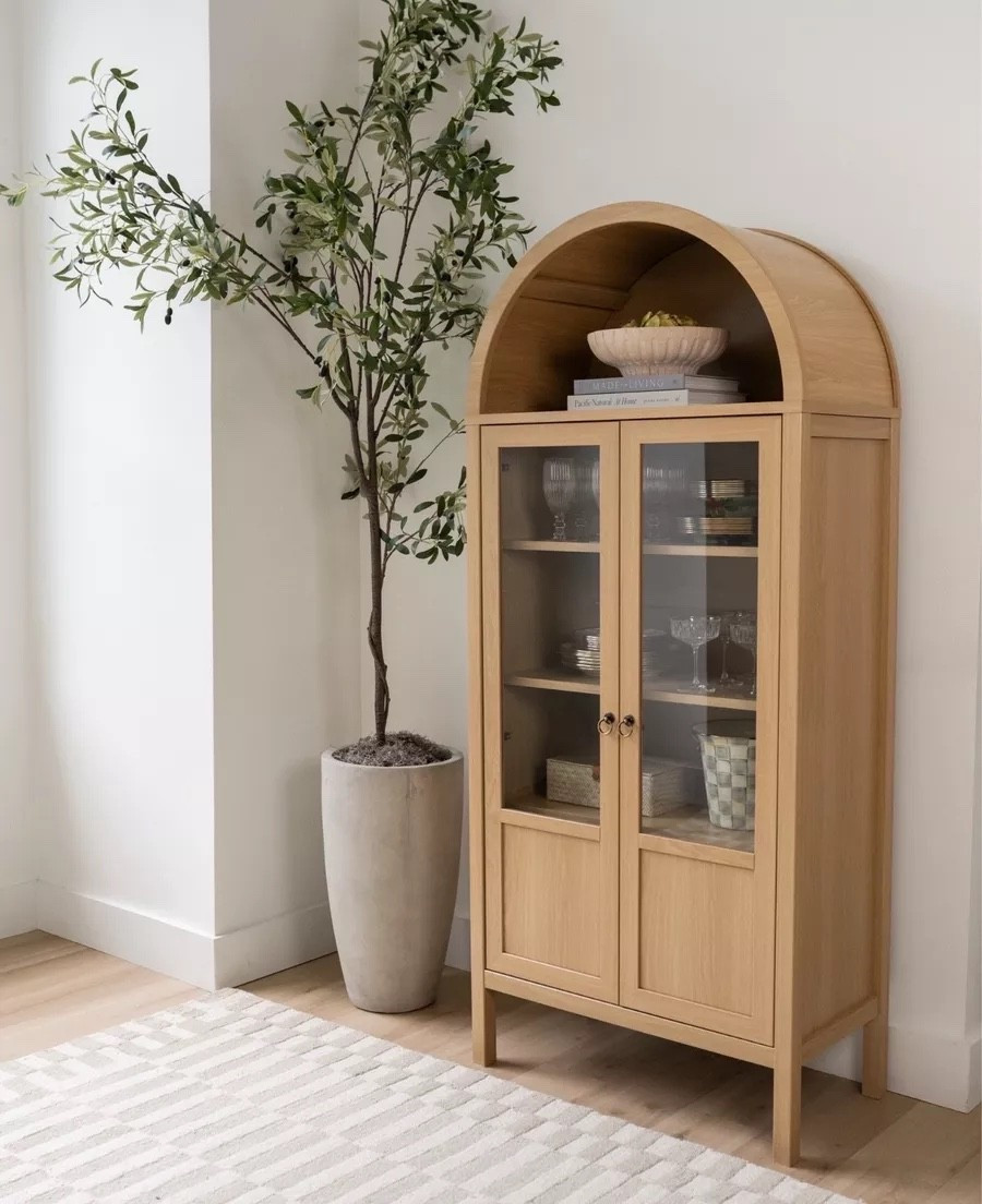 I am so obsessed with this arched display cabinet — it's one of those pieces that just works beautifully in so many different spaces, whether it's an office, dining room, or living room! And that complementary rug is honestly the perfect finishing touch!

wayfair, amazon, arched cabinet, neutral rug, Loloi rug, faux olive tree, concrete planter, living room refresh, modern home, statement furniture

#LTKHome
