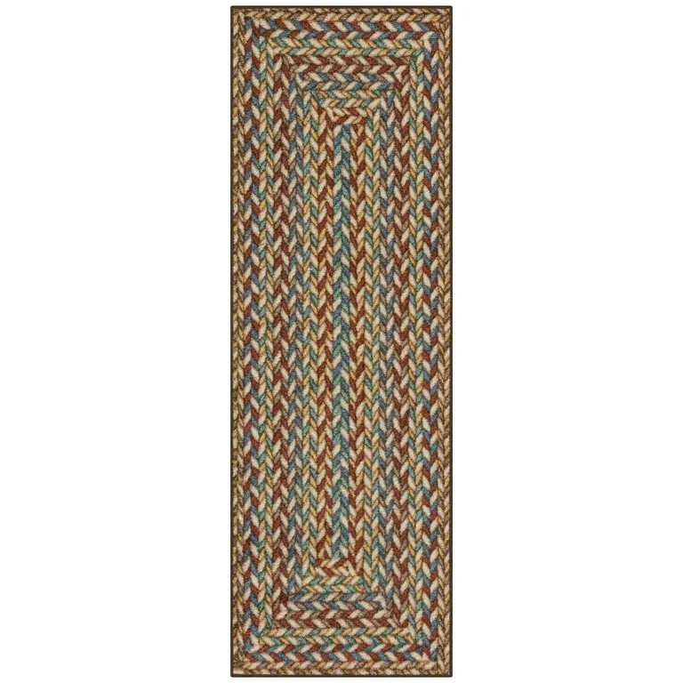 Mainstays Traditional Multicolor Print Braid Indoor Hallway Runner Rug, 1'8"x5' | Walmart (US)