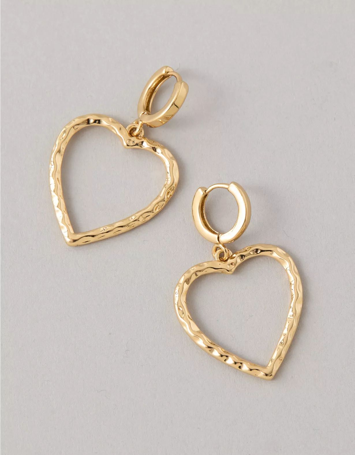 AEO Hammered Heart Drop Earrings | American Eagle Outfitters (US & CA)