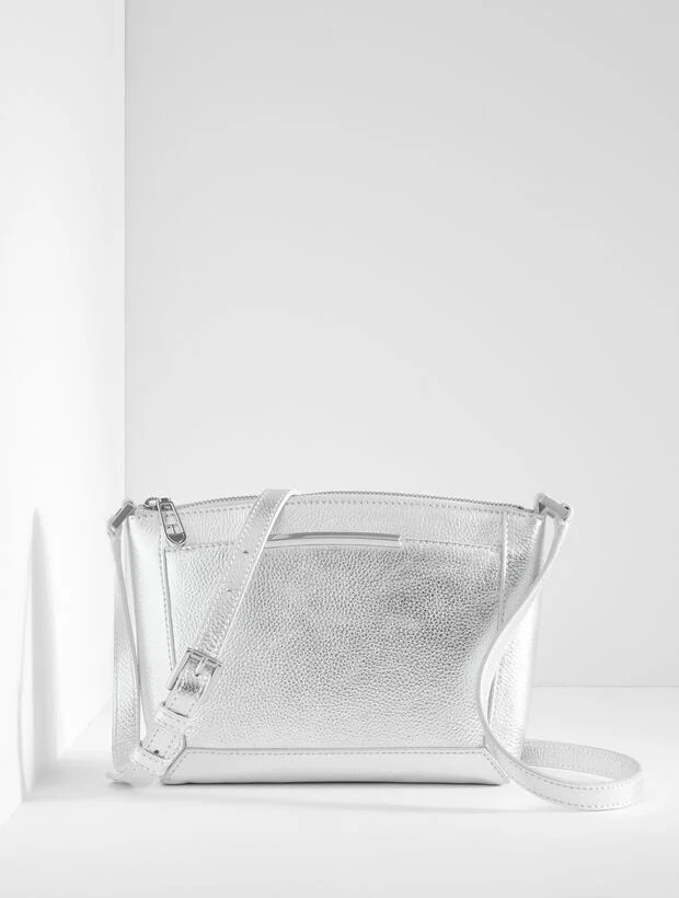 Darcy Metallic Pebble Leather Crossbody Bag - Metallic | Talbots