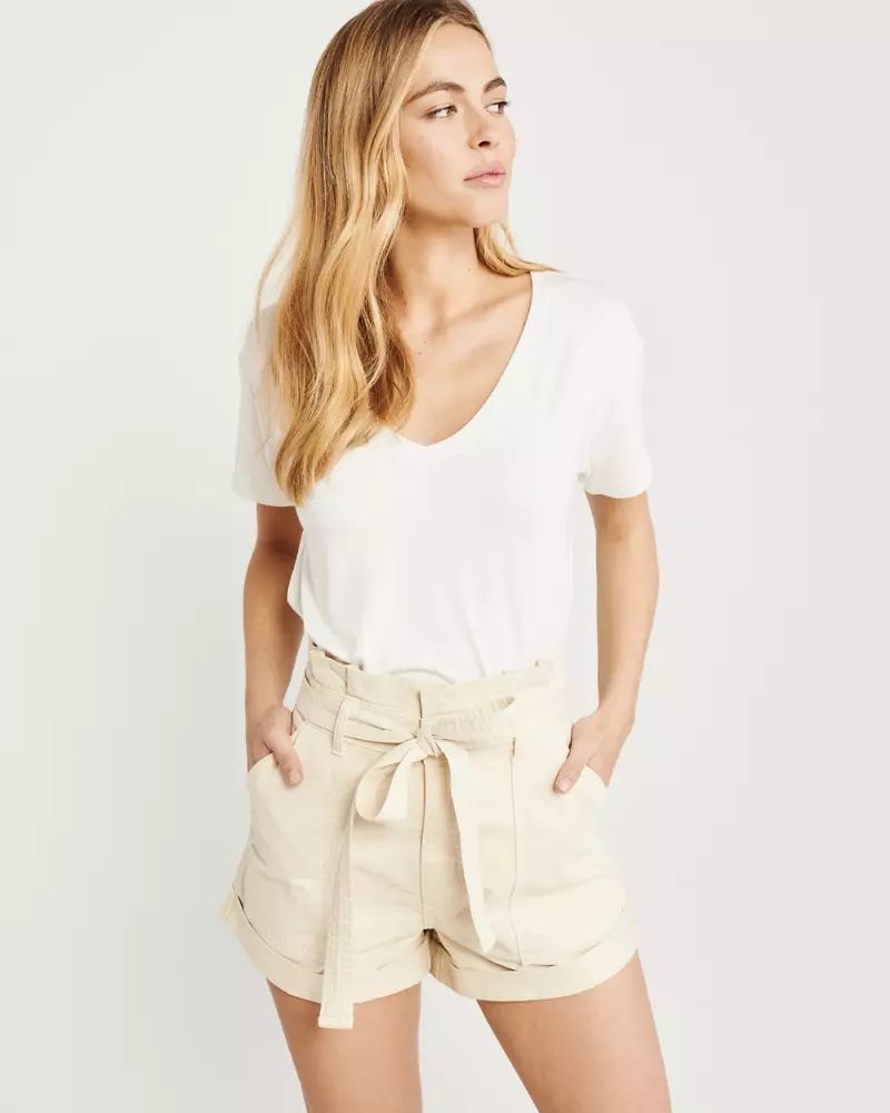 V-Neck Drapey Tee | Abercrombie & Fitch US & UK