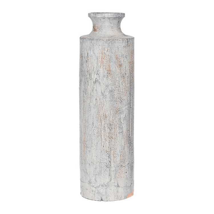 White Concrete Finish Ceramic Vase | Kirkland's Home