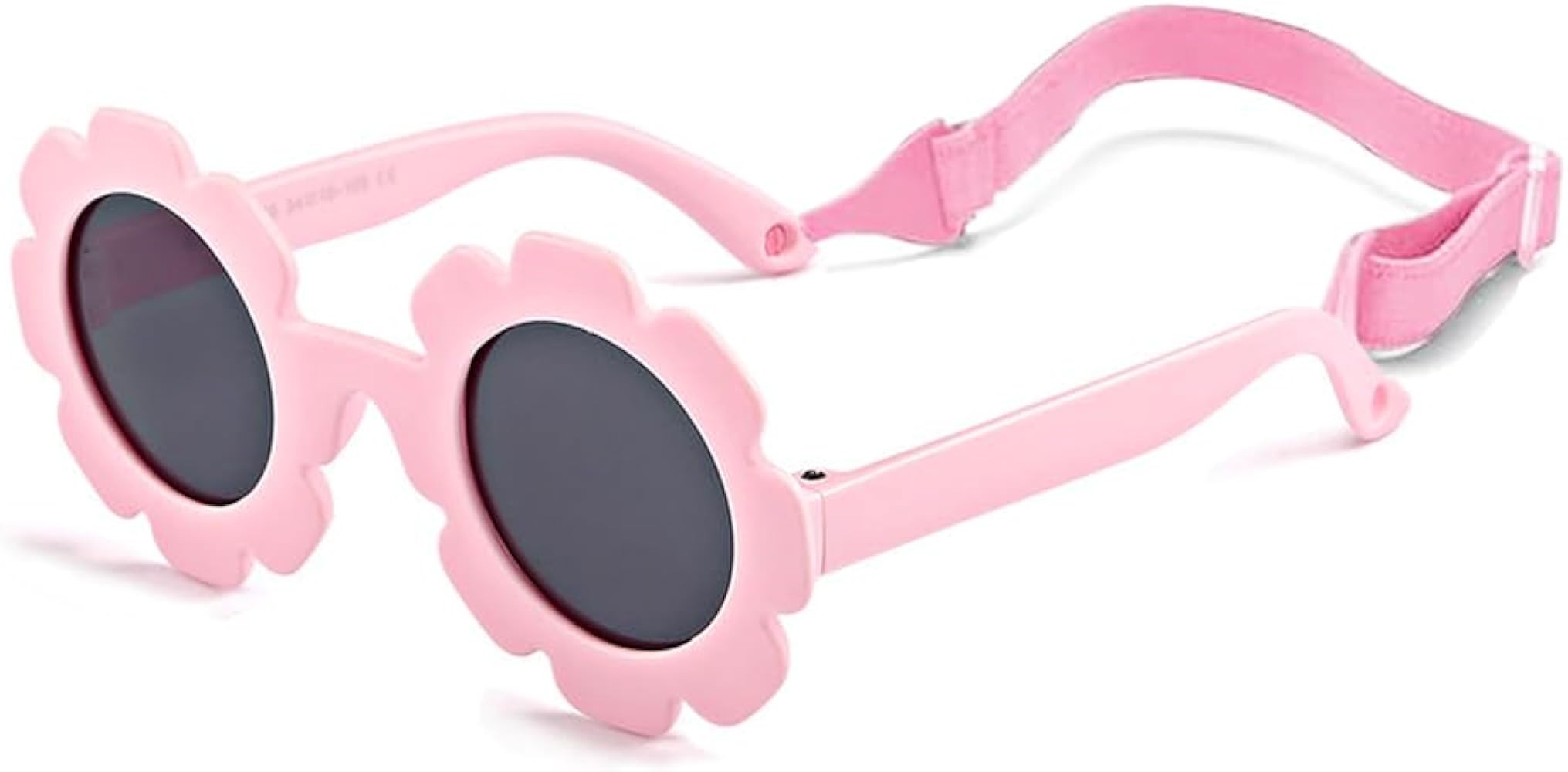 Baby flower Sunglasses with Strap girls polarized sunglasses Flexible Bendable Newborn UV400 Sung... | Amazon (US)