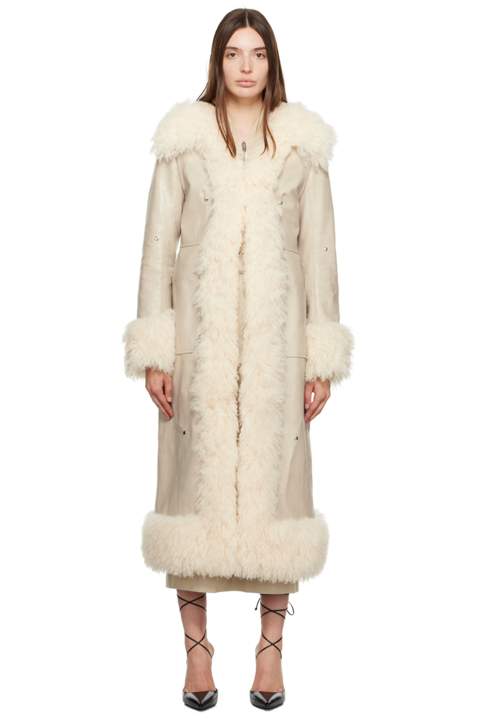 Off-White Diane Faux-Leather Coat | SSENSE