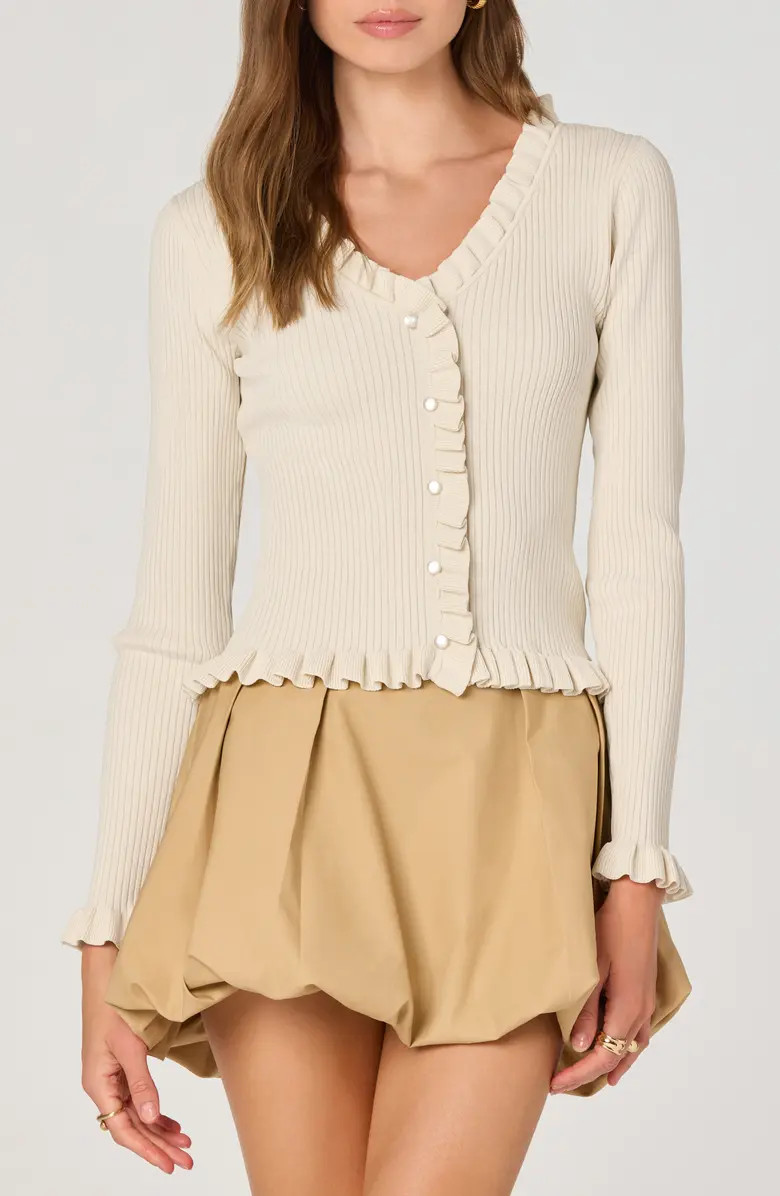 Ruffle Hem Button-Up Cardigan | Nordstrom Rack
