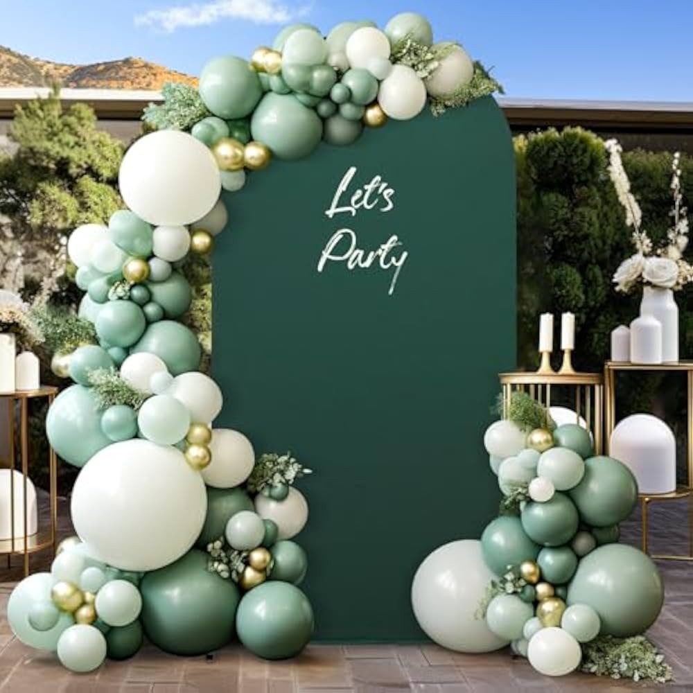 6 ft Dark Green Arch Cover 2-Sided Spandex Arch Backdrop Cover Stretchy Fitted Balloon Arch Cover... | Amazon (US)