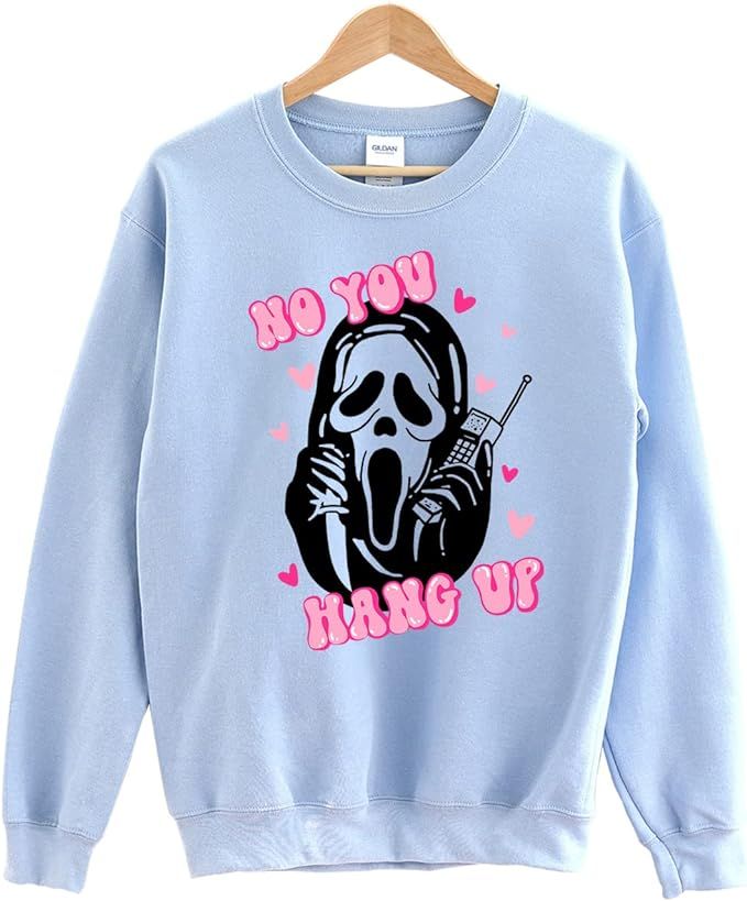 Amazon.com: Halloween Ghostface No You Hang Up Sweatshirt - Ghost Face Scream Halloween Sweater :... | Amazon (US)