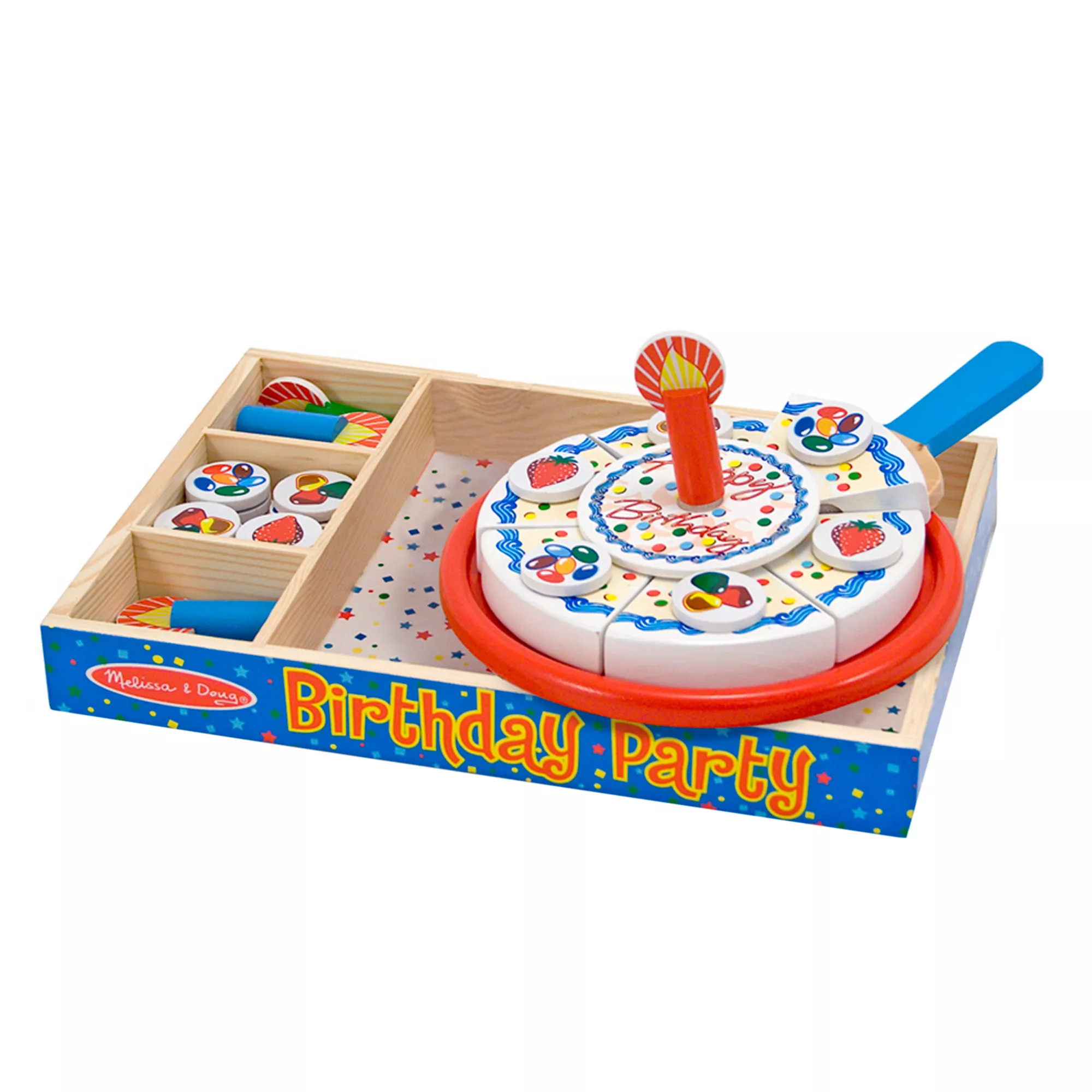 Melissa & Doug Birthday Party Cake - Wooden Play Food With Mix-n-Match Toppings and 7 Candles | Kohl's