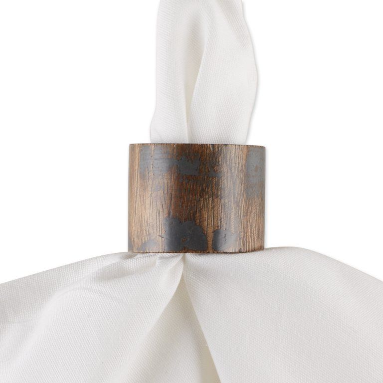 DII Black Rub Finish Wood Band Napkin Ring (Set of 6) | Walmart (US)