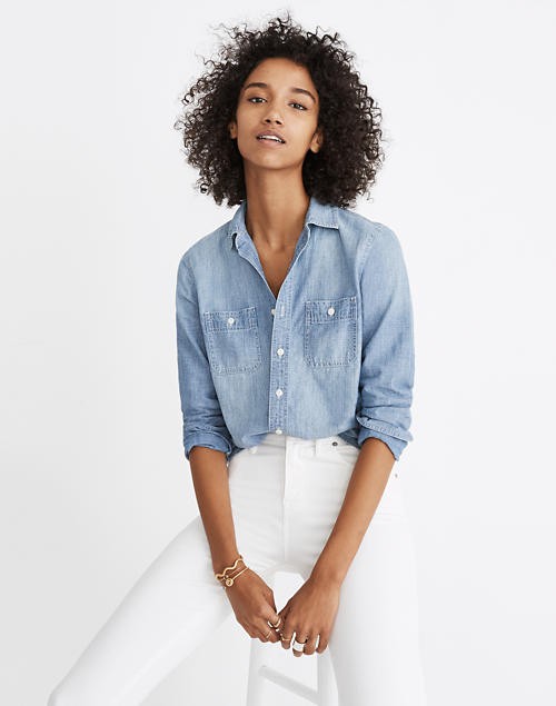 Chambray Classic Ex-Boyfriend Shirt in Mazzy Wash | Madewell
