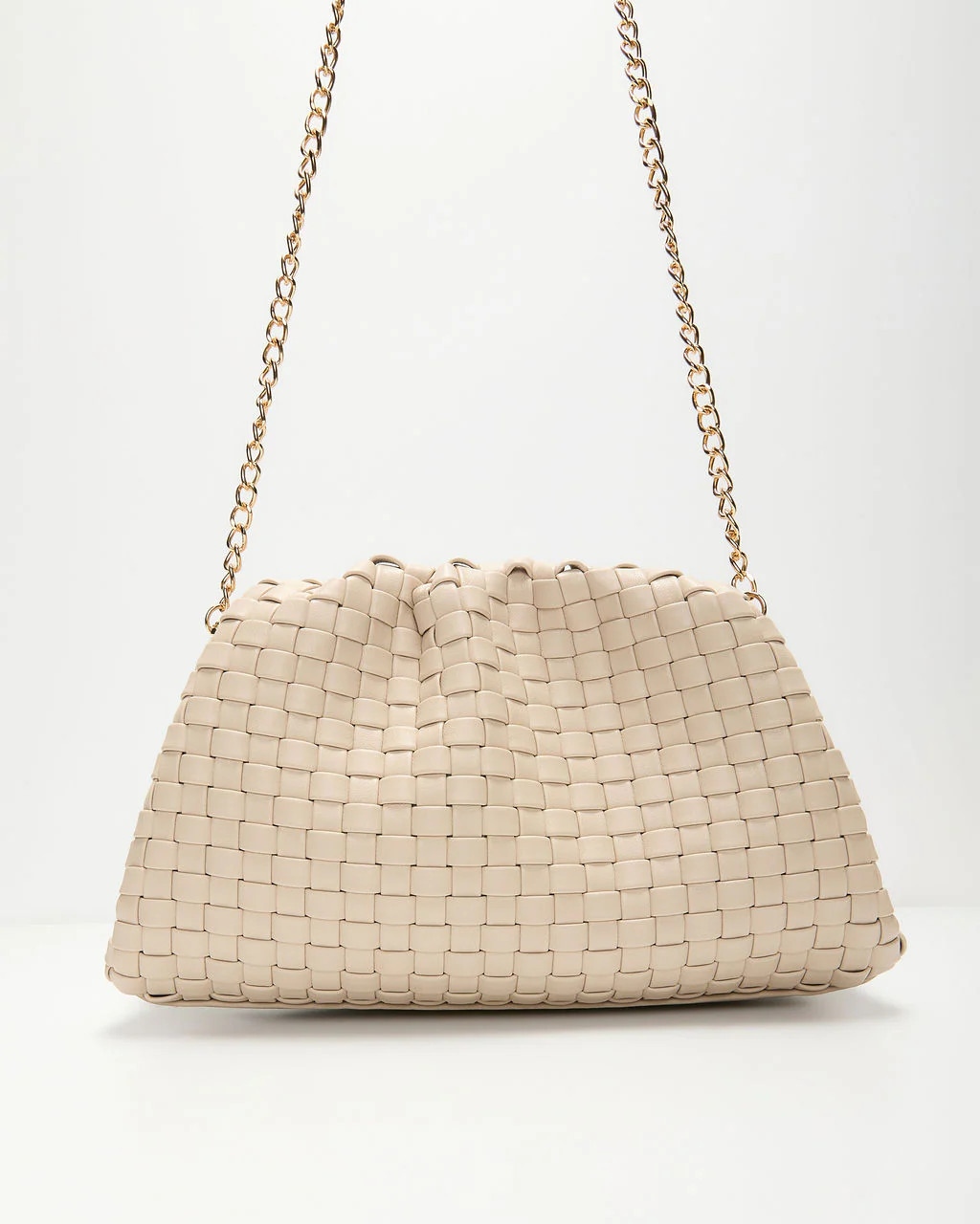 Janice Woven Leather Pouch Clutch | VICI