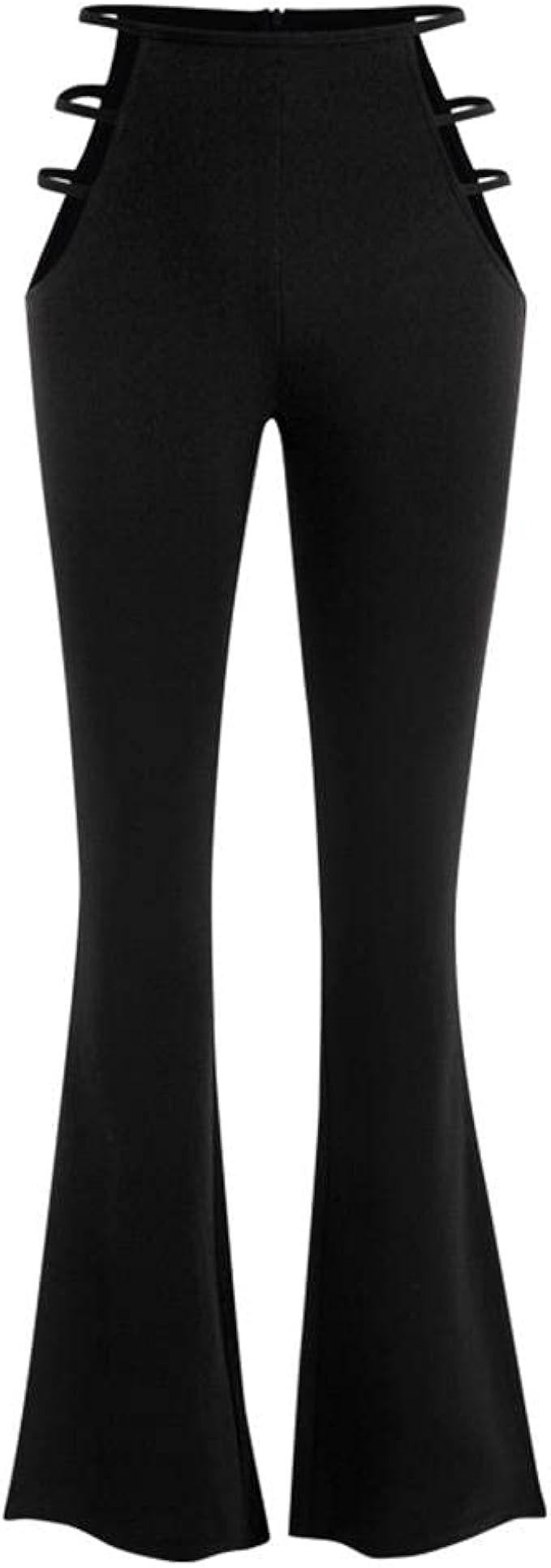 ZAFUL Women's High Waist Cut Out Pants Ladder Bootcut Textured Flare Pants Wide Leg Night Out Pants | Amazon (US)