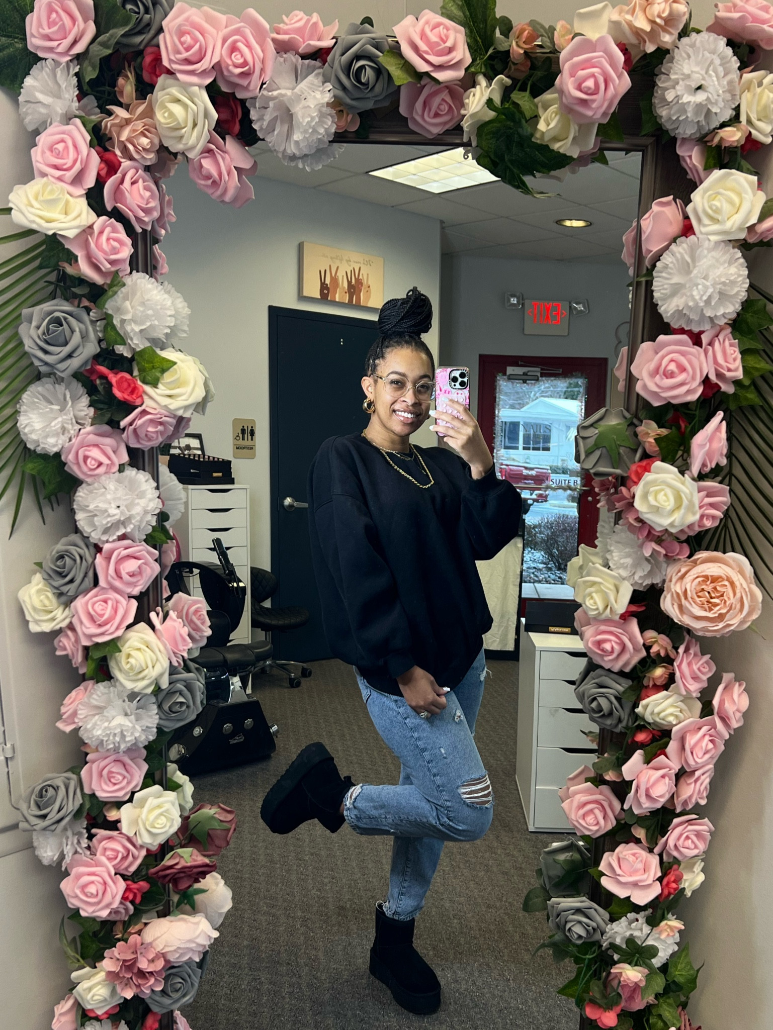 Busy nail day with the best clients! Comfy but still cozy and warm. I’m a size 6 in jeans these are an 8 because I want them loose for work. Boots size 8

#LTKshoecrush #LTKworkwear #LTKstyletip